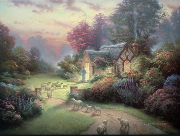 Sheep Shepherd Painting - Jesus shepherd welcome to home